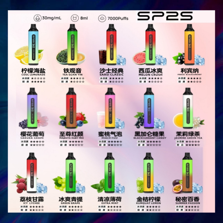 SP2S7000口一次性電子煙（可充電） ❤️